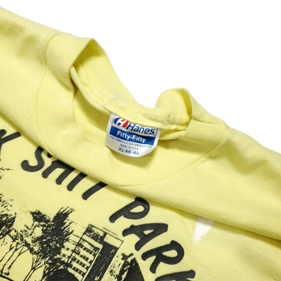 Duck Sh*t Park 90s Tee - Yellow Retro Custom Cute Vintage VTG USA Hanes - Picture 2 of 5